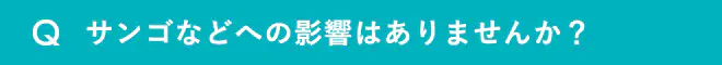 サンゴなどへの影響はありませんか？