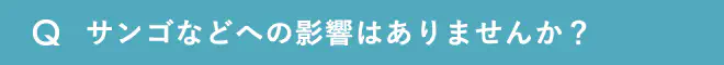サンゴなどへの影響はありませんか？