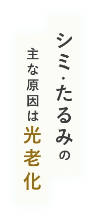 シミ・たるみの主な原因は光老化