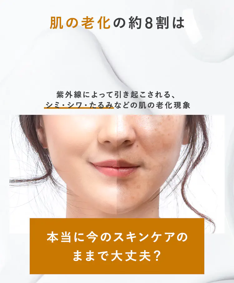 肌の老化の約8割は光老化