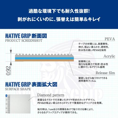 立漕屋 NativeGrip6 SUP・サーフィン デッキ滑り止めシート[お試し10枚セット]